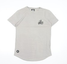 Bee Inspired Men's Beige Cotton Blend Crew Neck Slim T-Shirt M