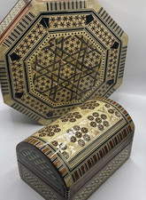 Pair Inlaid Wooden Jewelry