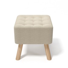 Square Fabric Sofa Footstool