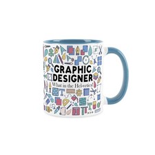 Personalised Graphic Designer Mug - Novelty Light Blue Tea/Coffee Cup Gift