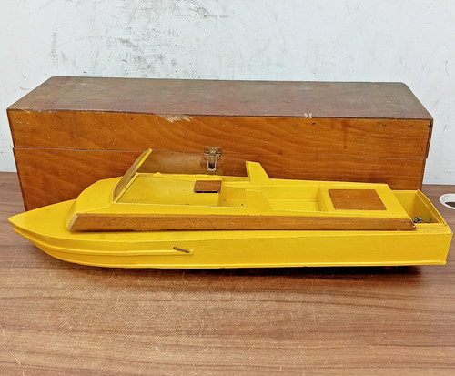 Vintage wooden model boat - wooden,