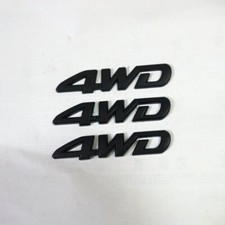 3x 4WD Matte Black New Metal Decal Badge Sticker Emblem 3D Engine Car SUV Motors