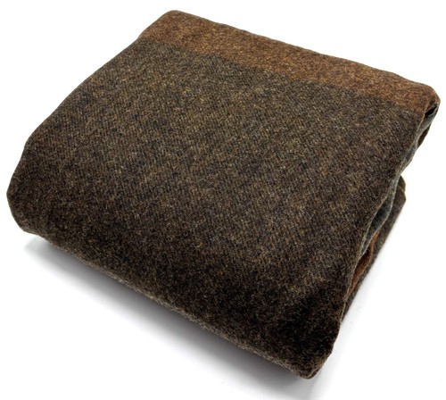 Blue brown green wool fabric - green,