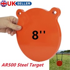 AR500 Steel Targets 8'' Gong Target Hanging Steel Shooting Target Orange UK