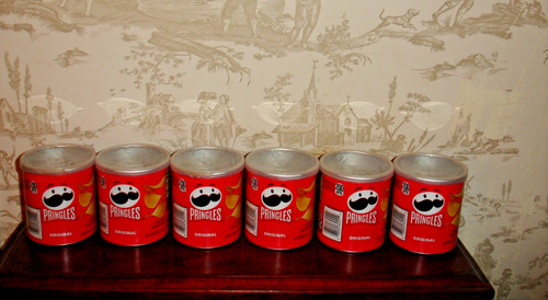 Pringles cans with - 6, lids