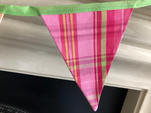 Plaid pink green tartan fabric - green,