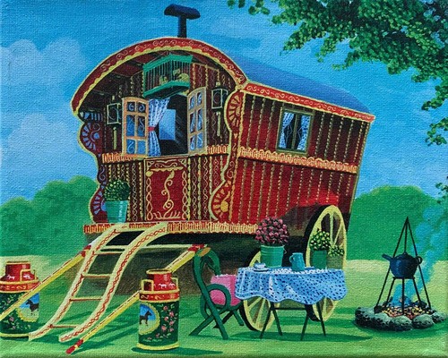 Gypsy caravan canvas romany - -,