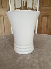 Vintage Pearsons of Chesterfield Deco White Ribbed Vase 24cm tall Stoneware