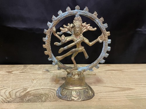 Antique brass shiva dancing - brass,