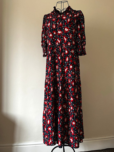 Love roses navy red leopard - red,