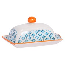 Hand-Printed Butter Dish -