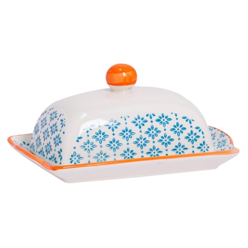 Hand printed butter dish - hand-printed,
