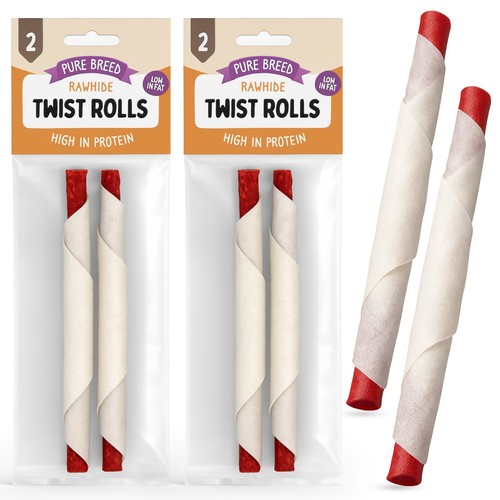 Rawhide twists rolls - 4-40, for