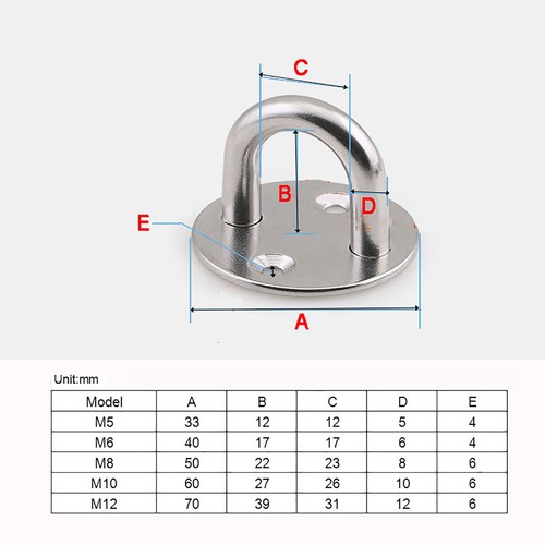 Pad eye plate staple - plate, hook