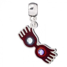 OFFICIAL HARRY POTTER SILVER PLATED SLIDER CHARM LUNA LOVEGOOD GLASSES         