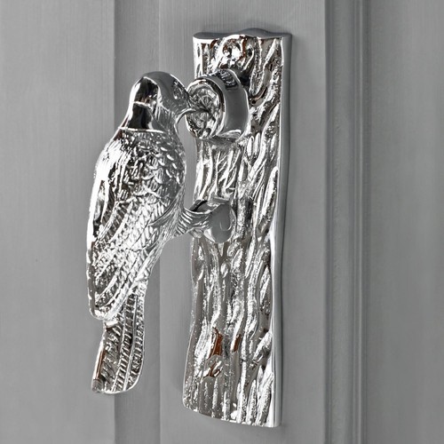 Bright chrome woodpecker door - chrome,