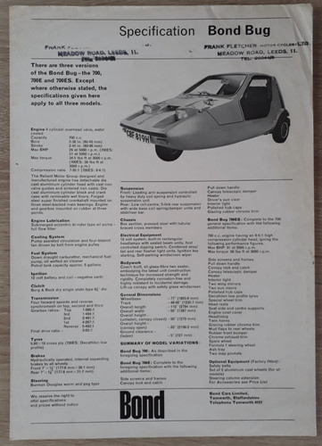 Bond bug brochure leaflet - bond, /