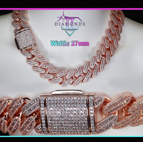 Rose gold iced - gold, cuban