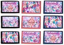 NEW Personalised Childrens Kids YOUR NAME Cupcakes Cake Baking Wallet Purse Gift