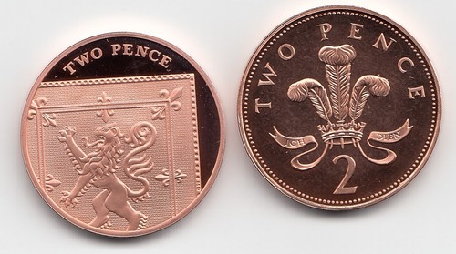 Two pence coin - pence, to
