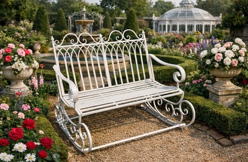 Rocking garden bench - garden, in