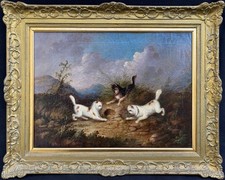 Original George Armfield (1808-1893) Terriers Hunting Oil Painting