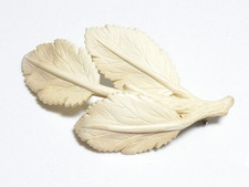 VINTAGE Large 3D Early Cream Plastic Leaf Spray BROOCH