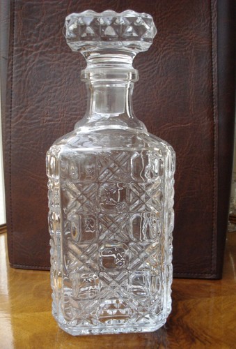 Cut glass crystal decanter - glass,