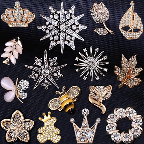 Rhinestone lapel pin brooch - rhinestone,