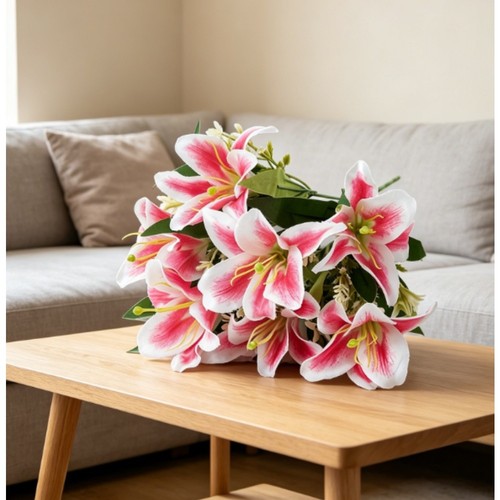 Silk lily flower bouquet - silk, 7