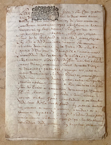 Rare 1690 french - 1690’s, vellum