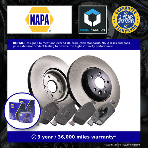 Vented brake discs and pads - 2x,