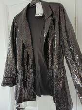 BNWT STUNNING SIZE 18 YOURS BLACK SEQUIN EVENING JACKET BLAZER PLUS CURVE  £49 