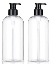 Empty Plastic Pump Bottles Refillable Dispenser for Shampoo & Liquid Soap 2Pack