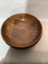 Fairly Large Wooden Carved Bowl Vintage Type with Some Felt Underneath W.=820g