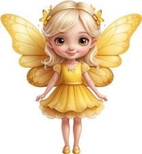 Watercolour Golden Fairy Wall Art Bedroom Laptop Car Vinyl Sticker Decal 6 Sizes