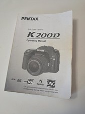 Pentax K200D Printed Instruction Manual.  260+ pages.  Good condition