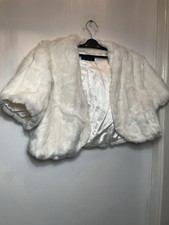 Debut White Faux Fur Bolero size M-L