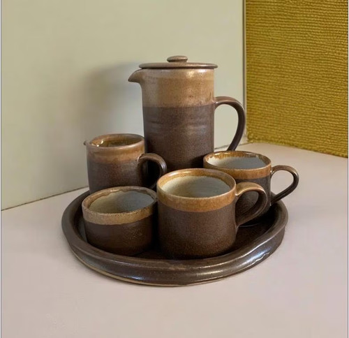 Hand thrown stoneware - hand, coffee