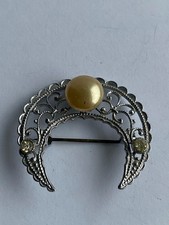 Vintage Silver Tone Crescent