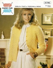 ~ Vintage 1970s Lister-Lee Knitting Pattern For Lady's Lacy Mohair Cardigan ~