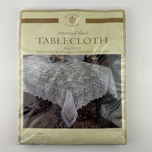 Crochet lace vinyl - vinyl, tablecloth