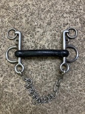 4.5" rubber pelham with curb chain (used)