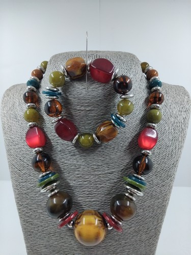 Beaded bead necklace - bead, &