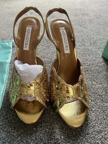 Women gold aquazzura heels - gold,