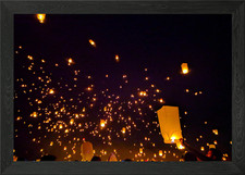 Sky lanterns Framed Wall Art Poster Canvas Print Picture