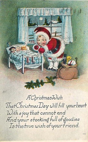 Christmas postcard little girl - postcard,