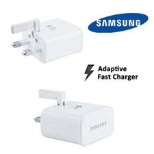 GENUINE SAMSUNG 2AMP UK MAINS ADAPTIVE FAST CHARGER WHITE EP-TA200UWE NO CABLE