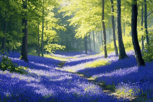 Bluebell woodland canvas - bluebell,