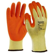 12-240PAIRS LATEX COATED ORANGE RUBBER SAFETY WORK GLOVES MENS BUILDER GARDENING